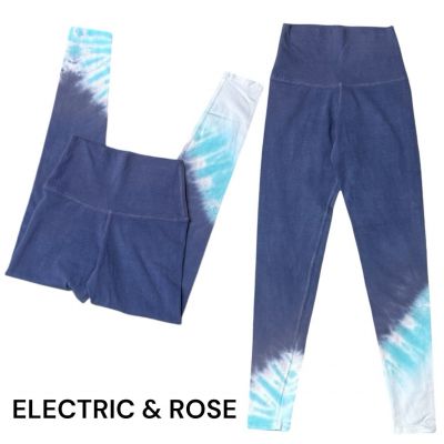 NWOT Electric & Rose Blue Tie-Dye High Waist Athleisure Loungewear Leggings XS