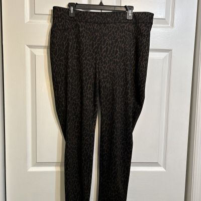 NWT Chico’s Leggings Size 3 (16) Ponte Stretch Cheetah Animal Print Brown Black