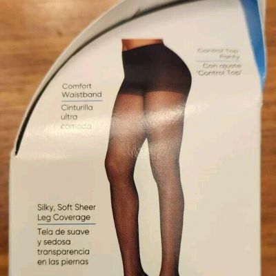 Leggs Sheer Energy 5 PAIRS / SIZE B Energizing Tights JET BLACK Light Support