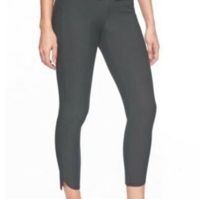 Athleta Stellar Crop Pant Size XS Charcoal Gray Front Hip Zip Pockets Leggings