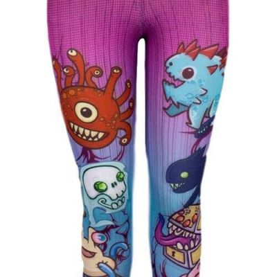 Dungeons & Dragons Chibi Style Women's Sublimated Leggings, Medium