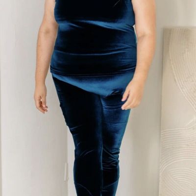 ByVinnik Blue Beyond Basic High Ride Velvet Leggings XL