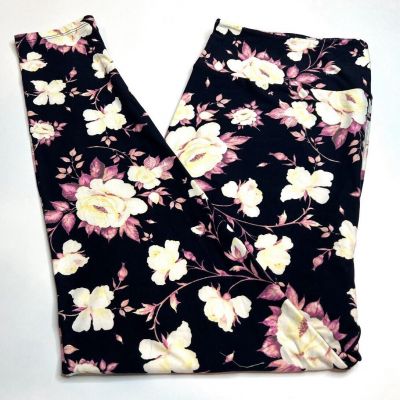 NEW LuLaRoe TC2 Leggings PURPLE Pink ROSE FLOWER Nature ROMANTIC Peony Botanical