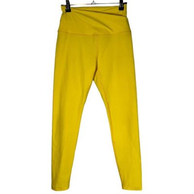 Beyond Yoga At Your Leisure High Waisted Midi Legging Cross Front Yellow Small