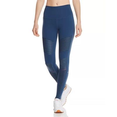 ALO High Rise Moto Leggings Dark Blue Small Yoga Full Length Gym Workout