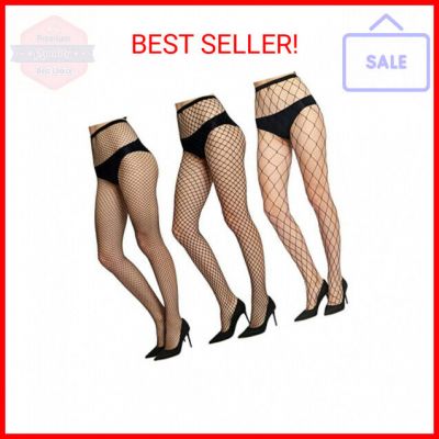 High Waist Lace Patterned Fishnet Stockings for Women