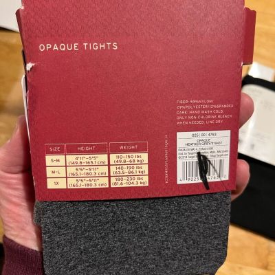 Merona Target Opaque Tights Hose Heather Gray New Sz 1X -  one pair