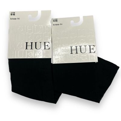 Womens Hue One Size Fits Most Sheer Dotted Knee High 2 Pair Black