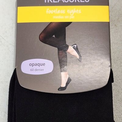 Secret Treasures Women's Footless Tights Size 2 Black NEW