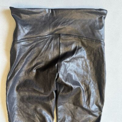 Spanx Leggings Size M Faux Leather Black