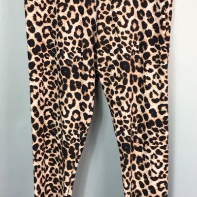 Cheetah Leggings Women’s Plus Size 10-18 Brown Black Capri Pants Super Soft NWOT