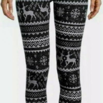 No Boundaries NOBO Juniors Christmas Reindeer Fairisle Leggings Large(11-13)