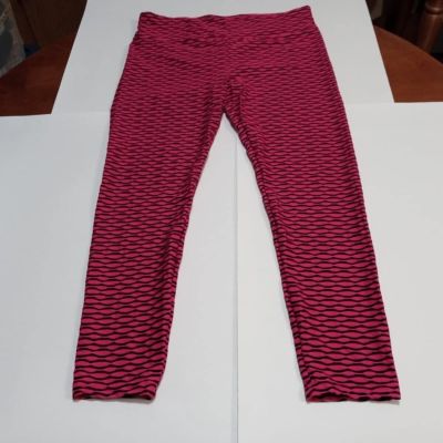 No Boundaries Pink & Black Pull On Stretch Leggings Sz Plus XXL (19)