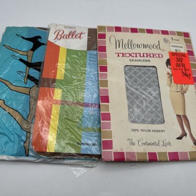 Lot of 3 NewOld Stock Vintage Pantyhose Womens