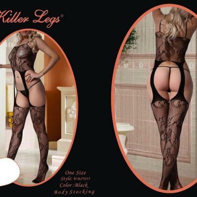 Killer Legs Fishnet Body Stocking Sheer Cami Crotchless, Lilith