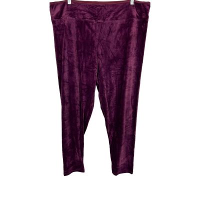 Cuddl Duds Women's Double Plush Velour Leggings Pants Solid Fig 3X Plus Size