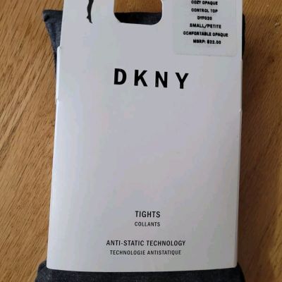 DKNY Cozy Opaque Control Top Tights DYF020, Gray, Size S (Petite)