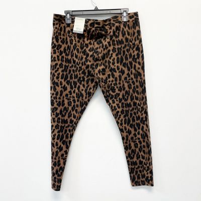 Style & Co NWT Women's PXL Brown Leopard Mid Rise Soft Stretch Pull On Leggings