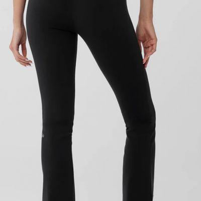 ALO Yoga Leggings Flare Yoga Pants Airbrush High-Waist Flutter Black Medium