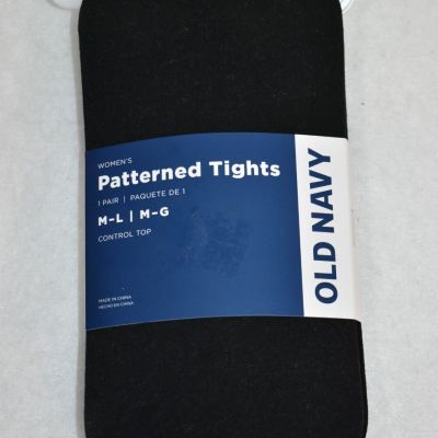 Old Navy Tights Patterned  Size M-L  Black Control Top Women's New