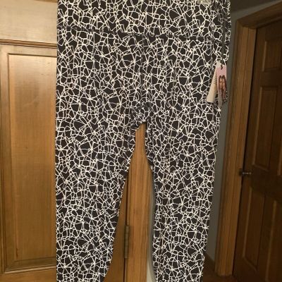 Women's Cracked Glass Black/White Leggings - DVF XXL