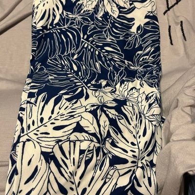 LuLaRoe Leggings Tc2 Blue & White NWOT #11