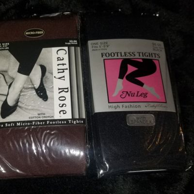 Two Pack Cathy Rose Footless Tights