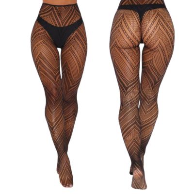 Leg Avenue 9289 Fashionova Chevron Net Tights O/S Black