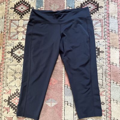 Columbia Stretch Pants Leggings Black Cropped Size Medium Workout Exercise