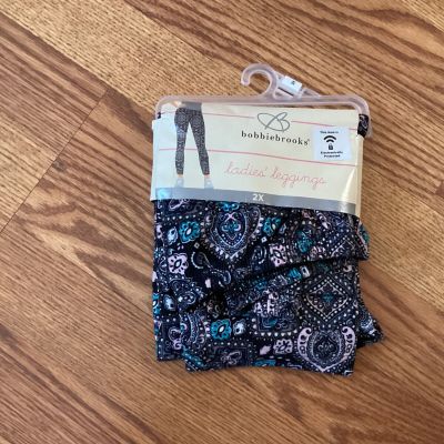 NWT Bobbie Brooks Paisley Print Leggings Size 2X (20/22)