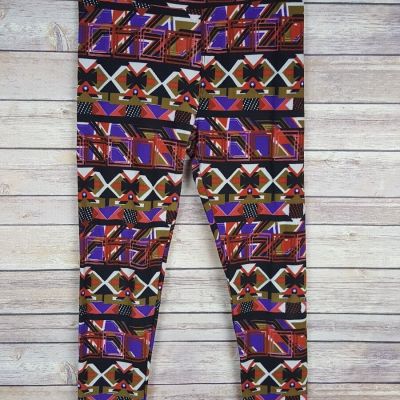 LuLaRoe Multi-Color Tribal Aztec Printed Leggings Stretch - One Size