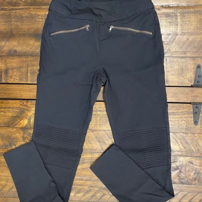 Soft Surroundings Zip Moto Leggings (Style # 2BQ56) in Black | Size: XS