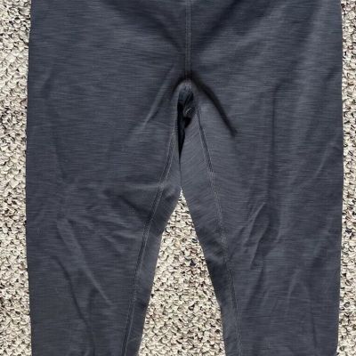 Lululemon Women's Sz 8 Heather Gray Tan Capri Leggings Active Inside Drawstring