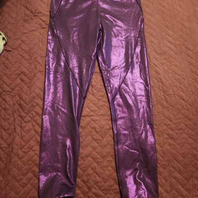 Victoria's Secret Shiny Purple Leggings 10