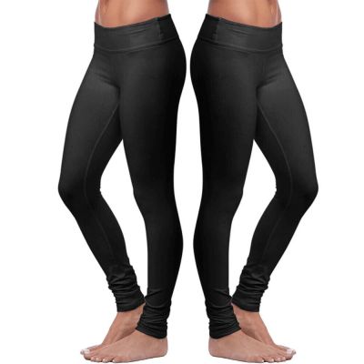 Women's Cotton Stretch Black Leggings - 2 Pack - Full Length - Soft Slim Fit