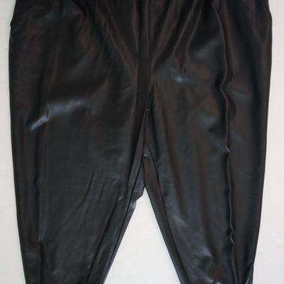 Dex 2072219-DP Women's Plus Sz 2X Black Faux Leather Jogger Pants