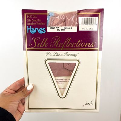 Vintage Hanes Silk Reflections Control Top Pantyhose - Tea Rose - Size A B