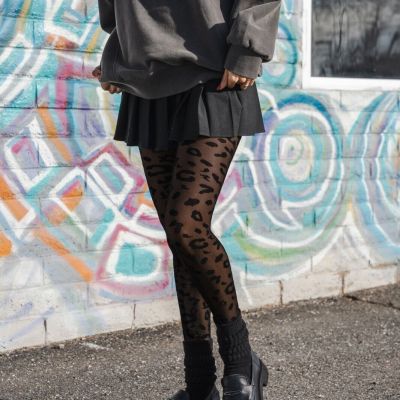 Eco Friendly Patterned Pantyhose Tights, Cheetah Pattern, Recycled Pantyhose