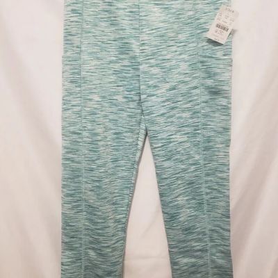 J Crew Factory AZ162 Capri Leggings XS Green White Space Dye Pockets