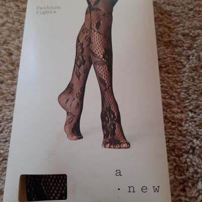 A New Day Fashion Tights Black Floral Size M/l