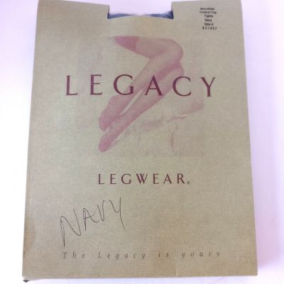 Legacy Legwear Microfiber Control Top TIGHTS NAVY SIZE A ~ New in Pkg ~ A31857