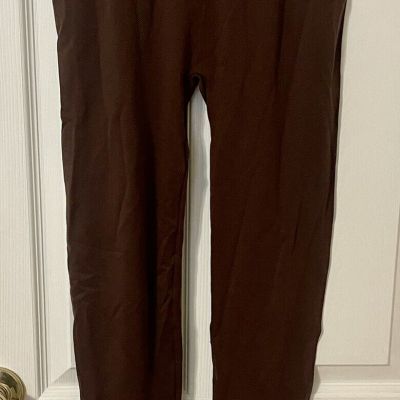 New Mix Women's Premium Ultra Soft Solid Leggings Brown One Size Plus NWT