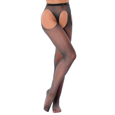 US Women's Sexy Lace Suspender Pantyhose Tights T-back Thongs with Stockings
