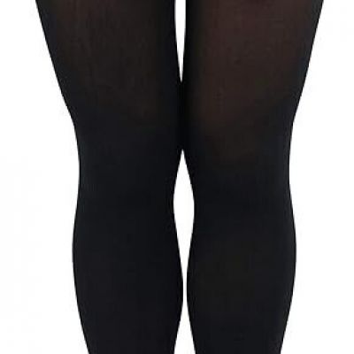 Womens Plus Size Satin Bow Accent Thigh Highs Black