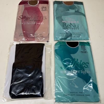 ???? Silkies Pantyhose & Tights Lot of 4 SIZE SMALL  New Sealed ????