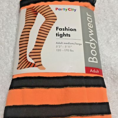 Party City Fashion Tights Bodywear Adult Medium/Orange/Black