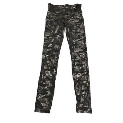 Spanx Faux Leather Camo Legging Matte Black Camo Size S