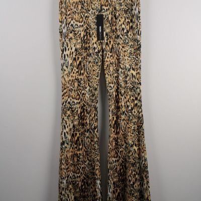 Fashion Nova Catch What I Want Leopard Print Flare Leggings Womens Sz M NWT