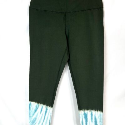 J.jill Fit Breathe Cotton Leggings Size Large Green Tie Dye NWOT