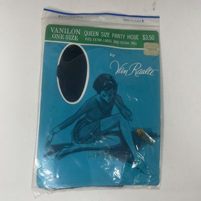 Vintage Vanilon QUEEN SIZE by Van Raalte Panty Hose Charcoal Plus Size NIP